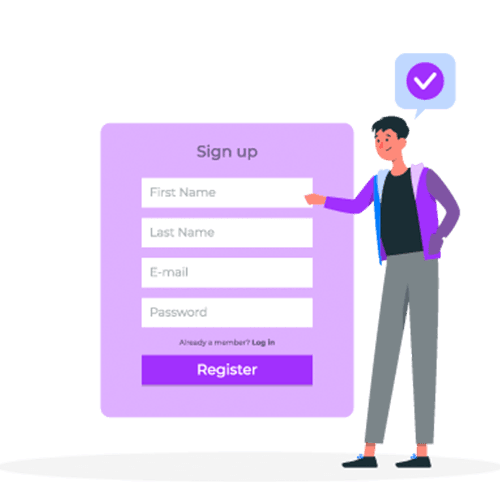 Sign up form illustration